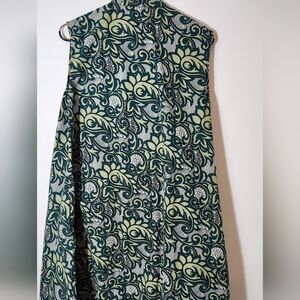 ZURI Kenya Hand Stitched - Elegant Green and Cream Patterned Dress